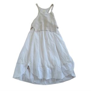 Anthropologie Cream and White Midi Dress